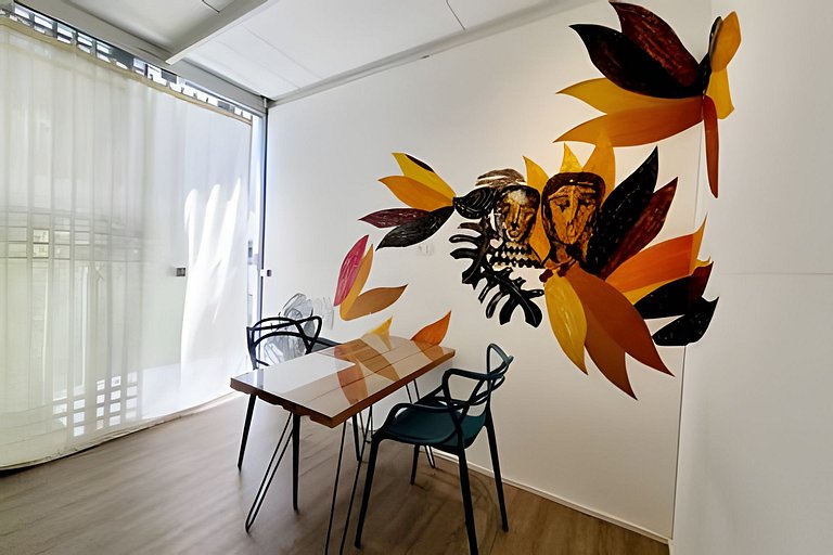 apartamento completo e equipado no piso superior